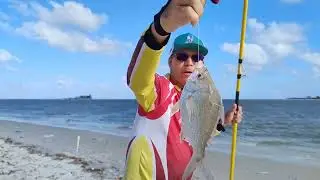 Pesca de praia com muita ação de peixe