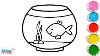 How to draw Fish Pot | Fish Tank Drawing For Beginners | Easy Fish Bowl Drawing | Fish Aquarium