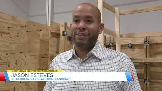 Gubernational candidate Jason Esteves visits carpenters union in Augusta Wednesday