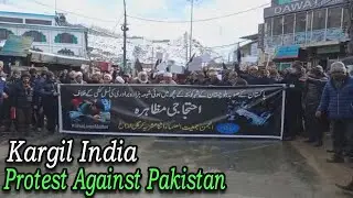 People in Kargil protest against Massacre of Hazara Shia community in Machh area of Balochistan