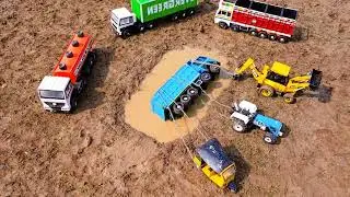 JCB Loading Video | Tata Truck Toy vs Cartoon JCB Tractor | Kids Video Funny Cartoons