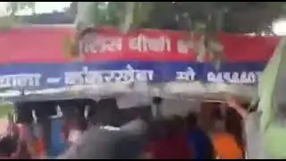 police station vandalized