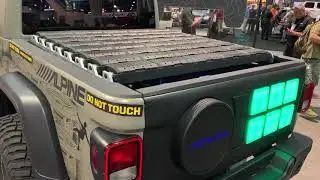 Alpine Bluetooth speaker demo Jeep Gladiator SEMA 2019
