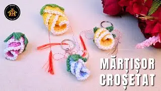 Cum să croșetezi un mărțișor trandafir - Tutorial pas cu pas pentru &icirc;ncepători