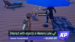 Interact with objects in Memory Lane | Fortnite Playwave Quest
