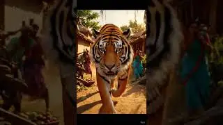 A Massive 220 kg male tiger enters a Sunderbans village. Tiger attack caught on camera. #tiger