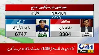 Latest and Final Result Updates NA-104 | Shocking Updates Over By Elections | City 41