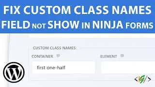 How to Fix Custom Class Names Field not Showing in Ninja Forms WordPress