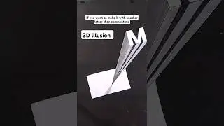 Letter M 3D Draw #shorts #short #calligraphy #letter #draw #3d #art #viral #M #youtubeshorts