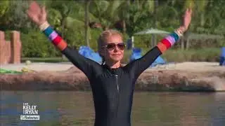Kelly Does Yoga With Dolphins in the Bahamas