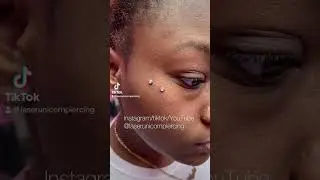 Titanium skin staple with 4mm flat gem disks in the anti eyebrow.. #antieyebrowpiercing