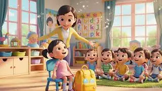 When mommy drops the kids off at school 3d cartoon animation nursery in school 