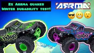 &laquo;Дуэль!&raquo; 2x Arrma Quakes ЭПИЧЕСКАЯ вечеринка на снегу на заднем дворе!
