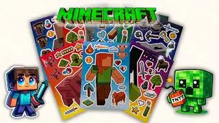 🧩 MINECRAFT PUZZLE STICKERS in My Sticker Book! Building Epic Spreads! ⛏️✨