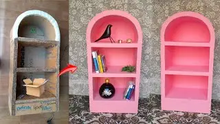 COMO FAZER ESTANTE DECORATIVA FEITA COM CAIXAS DE PAPELÃO | FAÇA VOCÊ MESMO ESTANTE DE PAPELÃO