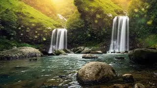 Calming Nature Ambience 🌲 Water Flow and Piano for Inner Balance 💧🎼