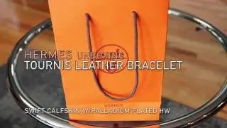 Hermes Tournis Leather Bracelet Unboxing Gray Swift/PHW