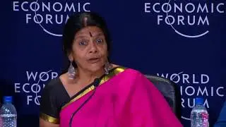 Chetna Sinha at Opening Press Conference at WEF 2018