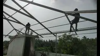 How to make kerala model four side slop shed framework process 1300 squre feet