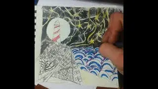 Pattern Building - Draw a Zentangle Lighthouse part 4/4