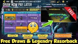 Draw Now Pay Later Event COD Mobile | Free Draw & Legendry Razorback