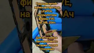 Будущие литий - железофосфатные, #LiFePO4, аккумуляторы фирмы #EVE, на #24В, #20Ач. Для ИБП, и т. д.