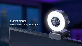 EMEET S600L | UHD 4K Streaming Webcam with Built-in Ring Light