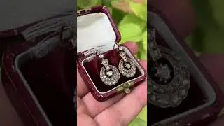 ANTIQUE ORIGINAL OTTOMAN 8K GOLD NATURAL ROSE CUT DIAMOND DECORATED PRETTY EARRING
