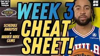 Fantasy Basketball Week 3 CHEAT SHEET - Waiver Wire Pick Ups and Schedule Streaming Hacks
