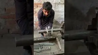 Turning Springs on a Lathe: Traditional Craftsmanship in Pakistan #shorts