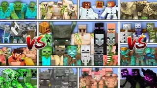 All Minecraft Mobs vs All Mutant Mobs Team In Minecraft