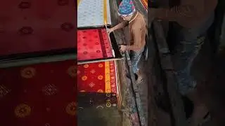 Bandhani design print red colour saree full work process #saree