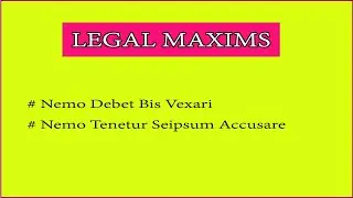 Legal Maxims -2, Constitution Related Maxims With Examples And Case Laws