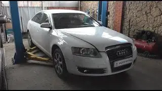 Замена задних тормозных колодок на АУДИ А6 2008 AUDI A6 2,0 BPJ