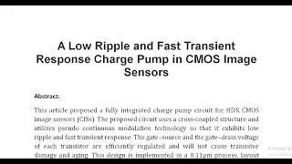 A Low Ripple and Fast Transient Response Charge Pump in CMOS Image Sensors
