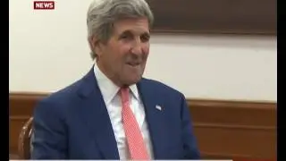Visiting US Secretary of State John Kerry meets PM Modi