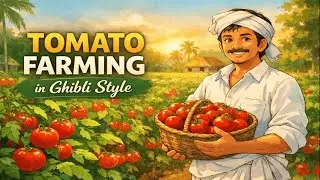 Tomato Farming in Ghibli Style