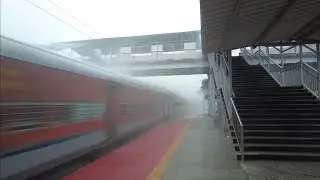 Dangerous High Speed Trains In Heavy Rain!!!
