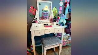 BEWISHOME Vanity Set with Mirror & Cushioned Stool Dressing Table Vanity Makeup review