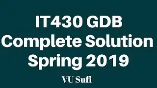 IT430 (E-Commerce) GDB Solution Spring 2019