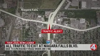I-190 bridge closed for repairs following truck damage