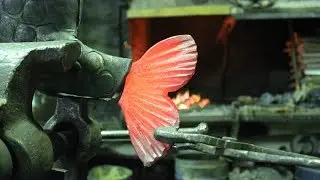 Blacksmithing . Горячая ковка хвоста карпа.SHABALIN DESIGN