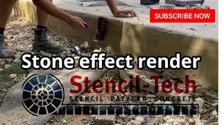 How to do stone effect render | stamp concrete | step face or walls | pattern concrete systems 🔥💪