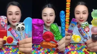 P46. ASMR Candy Party 🍭 Colorful Sweets 사탕 먹방 🌈 🍭 #asmr #sweet #snacks #candy #mukbang #satisfying