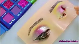 Soft Glitter Pink Cut Crease eye Makeup || How to CUT CREASE ||Detail Eye Makeup Tutorial ||Alisha's