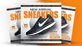 Shoes Advertisement Poster Design Idea | Photoshop