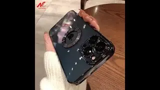 Luxury Transparent Plating Logo Hole Case for iPhone 11 Pro Max Glass Camera Protector Cover for iPh