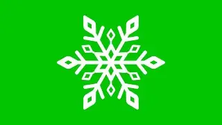 Snowflake Illustration Rotation Animation | Green Screen | 4K | 60FPS | Free Download