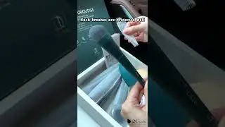 🥳Unboxing time~🥳Dark Turquoise---Makeup Brushes Set with Free Sponge & Cleaner Mat