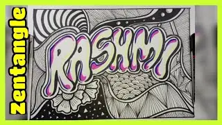 Zentangle Name Art , Doodle Name Art #easy step by step